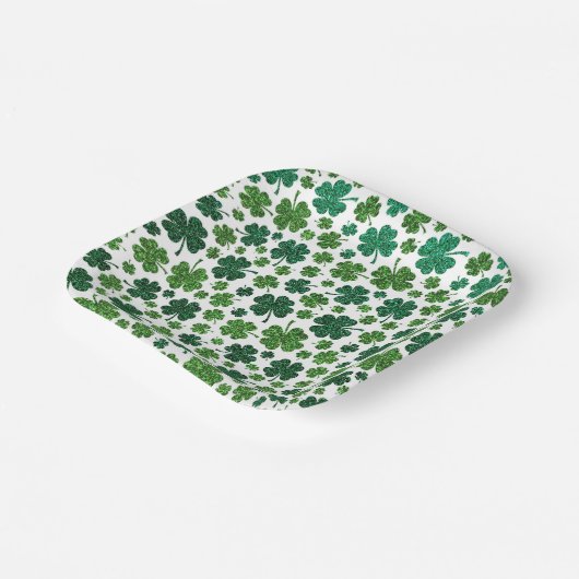 Kleeblatt Delight Pattern Pappteller (Gewinkelt)