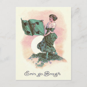 Kleeblatt der irischen Flagge Postkarte
