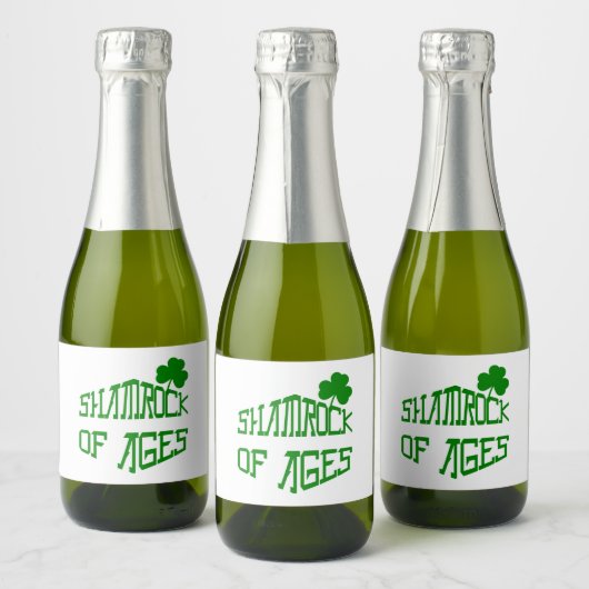 Kleeblatt des Alters Schaumweinetikett (Flaschen)