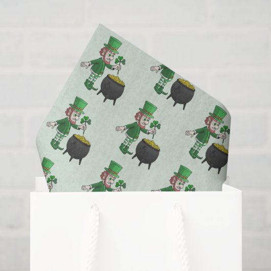 Kleeblatt des Kobolds Seidenpapier (Geschenk Tasche)