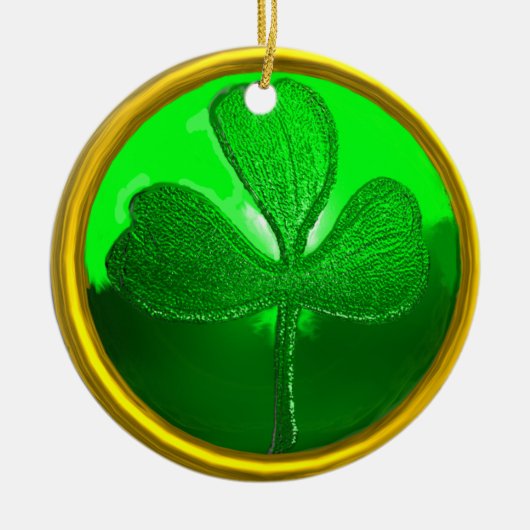 Kleeblatt-Detail aus SAINT PATRICK'S CELTIC HERART Keramikornament (Vorne)