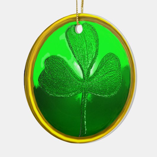 Kleeblatt-Detail aus SAINT PATRICK'S CELTIC HERART Keramikornament (Links)
