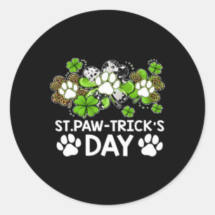 Kleeblatt Dog Clovers St Paw Trick's Day St Patric Runder Aufkleber