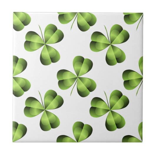Kleeblatt drei leaf Clover Graphic Fliese (Vorderseite)
