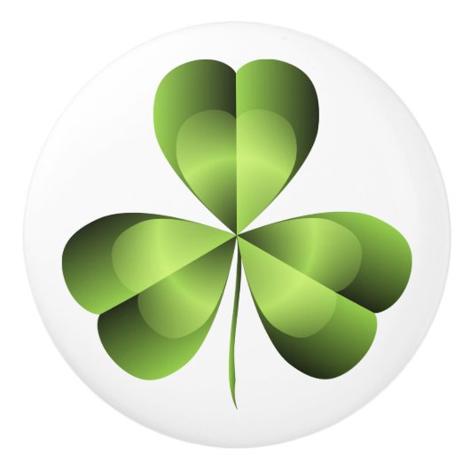 Kleeblatt drei leaf Clover Graphic Keramikknauf (Vorderseite)