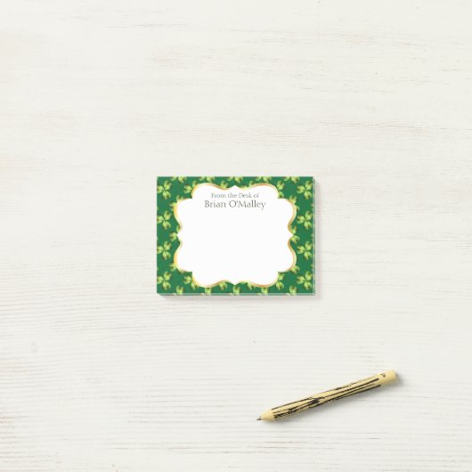 Kleeblatt drei leaf Clover Graphic Post-it Klebezettel (Auf Schreibtisch)