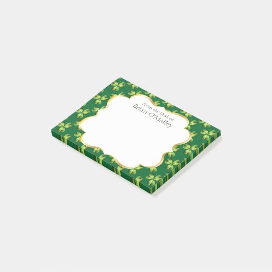 Kleeblatt drei leaf Clover Graphic Post-it Klebezettel (angewinkelt)