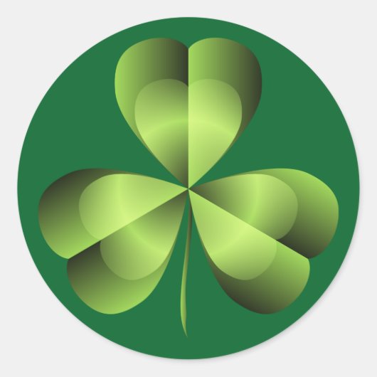 Kleeblatt drei leaf Clover Graphic Runder Aufkleber (Vorderseite)
