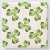 Kleeblatt drei leaf Clover Graphic Steinuntersetzer (Vorderseite)