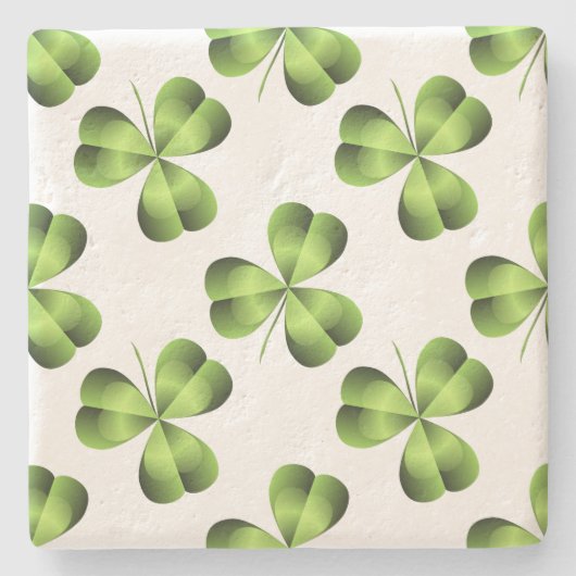 Kleeblatt drei leaf Clover Graphic Steinuntersetzer (Vorderseite)
