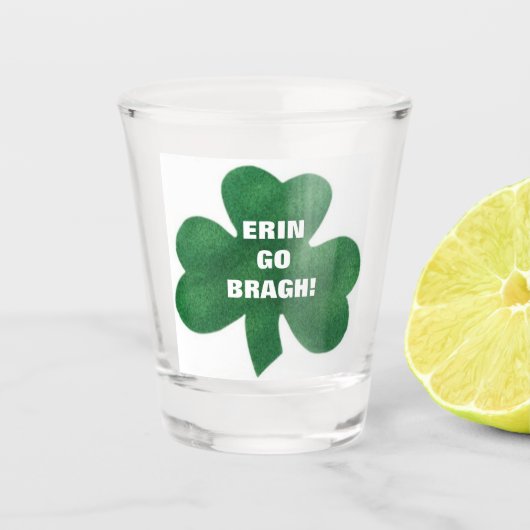 KLEEBLATT ERIN GEHT BRAGH! SCHNAPSGLAS (Vorderseite)