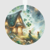 Kleeblatt-Feenhäuschen-Glanz Ornament (Rückseite)