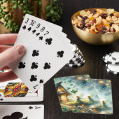 Kleeblatt-Feenhäuschen-Glanz Spielkarten (In Situ)