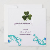 KLEEBLATT FLORAL ST PATRICK'S DAY PARTY MONOGRAM EINLADUNG (Rückseite)