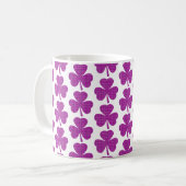 Kleeblatt-Form Karo Rosa Lila Kaffeetasse (Vorderseite Links)