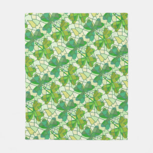 Kleeblatt Fragmente Muster Fleece Blanket