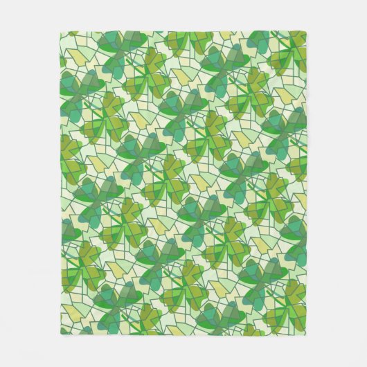 Kleeblatt Fragmente Muster Fleece Blanket (Vorderseite)