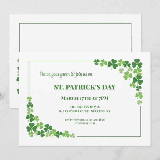 Kleeblatt Frame Einladung (Vorne/Hinten)