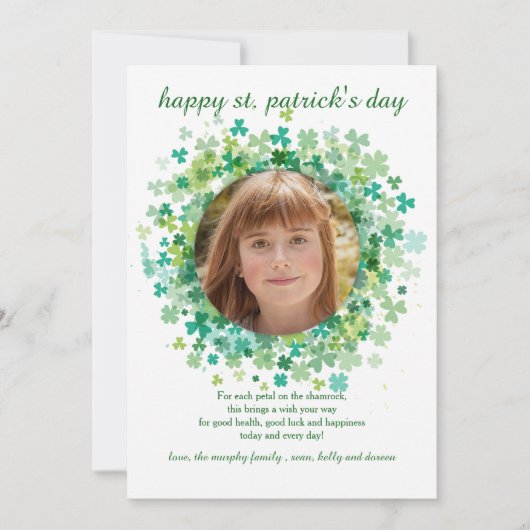 Kleeblatt Frame St. Patrick's Day Card Karte (Vorderseite)