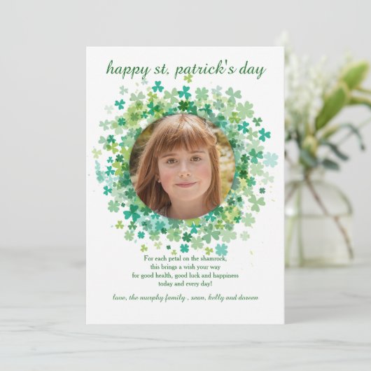 Kleeblatt Frame St. Patrick's Day Card Karte (Stehend Vorderseite)