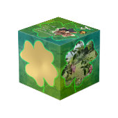 Kleeblatt Frames 4 Fotos Würfel (Rückseite Schrägansicht)