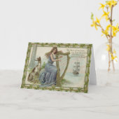 Kleeblatt-Frauen-Harfen-Schiffs-Turm-Irischer Karte (Gelbe Blume)