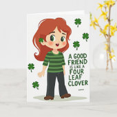 Kleeblatt Freundschafts Karte (Gelbe Blume)