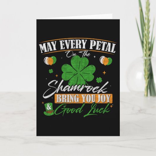 Kleeblatt Frohen St. Patrick's Day Karte (Vorderseite)
