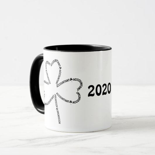 Kleeblatt für den Buchhaltungstext Tasse (Vorderseite Links)