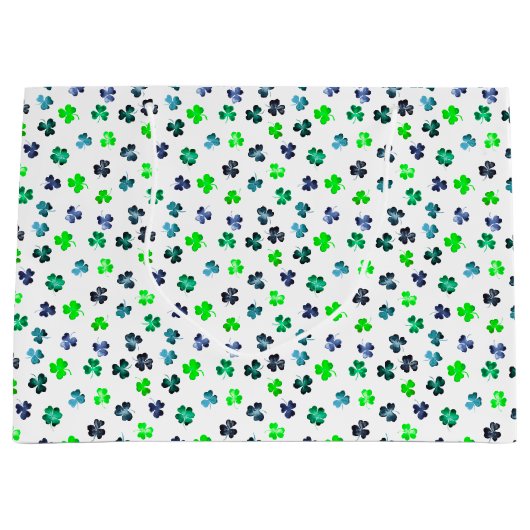 Kleeblatt für den St. Patrick's Day Große Geschenktüte (Vorderseite)