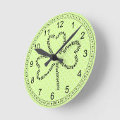 Kleeblatt für Flute Runde Wanduhr (Winkel)