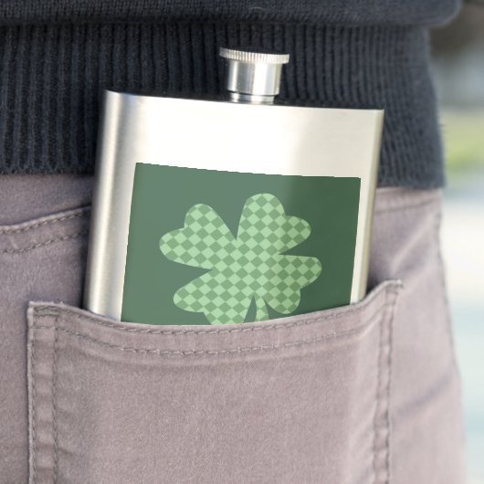 Kleeblatt für grüne Karos Personalisiert Flachmann (Beispiel)