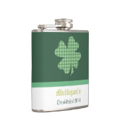 Kleeblatt für grüne Karos Personalisiert Flachmann (Rechts)