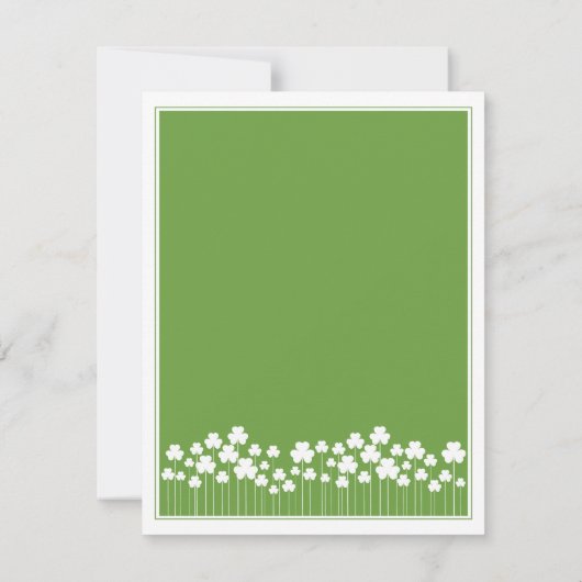 Kleeblatt Garden St Patricks Party Einladung (Rückseite)