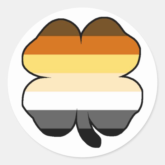 Kleeblatt "Gay Bear Pride" Runder Aufkleber (Vorderseite)