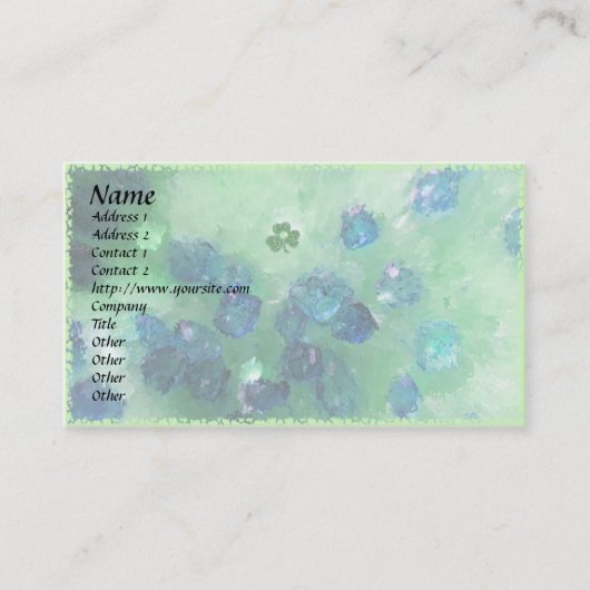 Kleeblatt Gefühl Glück! Vorlage Visitenkarte (Vorderseite)