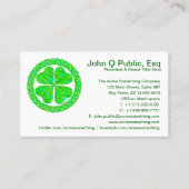 Kleeblatt-Geschäfts-Karten Z glückliche keltische Visitenkarte (Vorderseite)