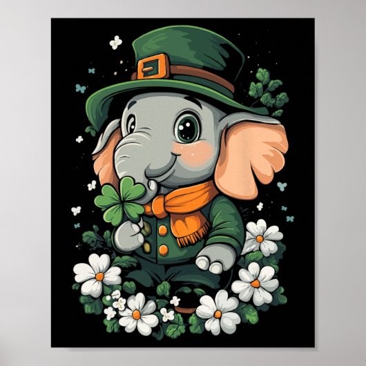 Kleeblatt Girls Boys Kids Leprechaun St Patricks D Poster (Vorne)