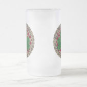 Kleeblatt, Gitter und keltische Knochen auf roter  Mattglas Bierglas (Mittel)