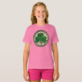 Kleeblatt Gitter und keltische Knoten auf Beige Sh T-Shirt (Vorne ganz)