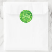 Kleeblatt - Glücksrunde Pinback-Button Runder Aufkleber (Tasche)