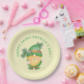 Kleeblatt Gnome Happy Saint Patrick's Day Pappteller (Party)