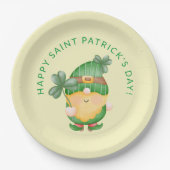 Kleeblatt Gnome Happy Saint Patrick's Day Pappteller (Vorderseite)