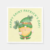 Kleeblatt Gnome Happy St. Patricks Day Serviette (Vorderseite)