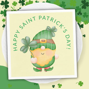 Kleeblatt Gnome Happy St. Patricks Day Serviette