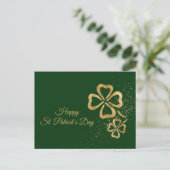 Kleeblatt Gold St Patricks Day Feiertagspostkarte (Stehend Vorderseite)