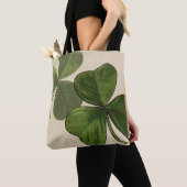 Kleeblatt-grafisches Frühlings-Grün auf Tasche (Von Nahem)