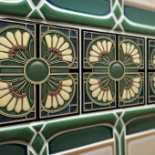 Kleeblatt Green Abstrakt Mitte Jahrhundert Stil Fliese