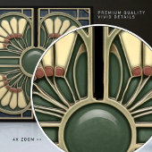 Kleeblatt Green Abstrakt Mitte Jahrhundert Stil Fliese