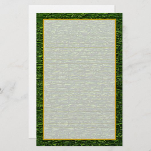 Kleeblatt Green Brick Fine Lined Stationery Briefpapier (Vorne/Hinten)